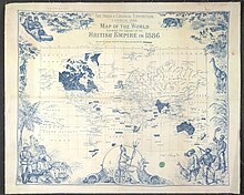 Linen map of the British Empire that was sold at the exhibition. British Empire map - The India and Colonial Exhibition, London (1886) - BL.jpg