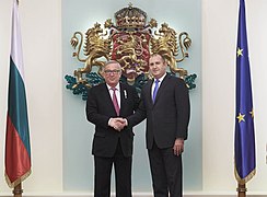 Bulgarian President Rumen Radev with President of the European Commission Jean-Claude Juncker in Sofia, 12 January 2018