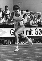 Silke Möller, als Silke Gladisch Weltmeisterin von 1987, schied als Fünfte des ersten Halbfinals aus