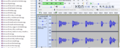 Audacity showing the waveform with the files listed on the left.