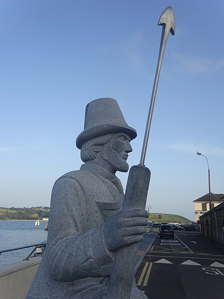 Statue of Captain Ahab in Youghal commemorating the filming of Moby Dick in the town