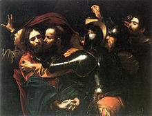 El bes de Judes a Jesús, i els soldats el detenen.