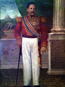 Captain General Rafael Carrera after being appointed president for life of the Republic of Guatemala in 1854 Carrerayturcios 2014-06-22 09-46.jpg