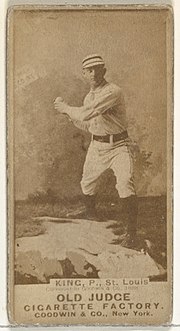 Thumbnail for File:Charles Frederick "Silver" King, Pitcher, St. Louis Browns, from the Old Judge series (N172) for Old Judge Cigarettes MET DP846062.jpg