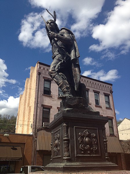 The third incarnation of the Native American Statue located in the heart of the Sharpsburg Central Business District, commonly referenced as Chief Guy