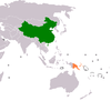 Peta lokasi Papua Nugini dan Tiongkok.