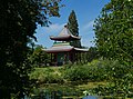 The Chinese Pagoda in Victoria Park, erected in 2010 based on a 19th-century predecessor.