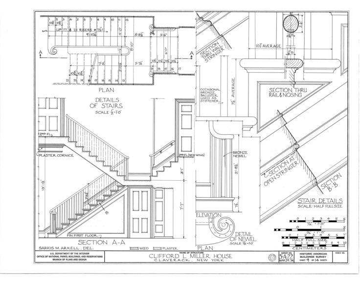 File:Clifford Miller House, State Route 23, Claverack, Columbia County, NY HABS NY,11-CLAV,2- (sheet 9 of 14).tif