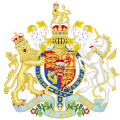 como el rey Jorge III.  del Reino Unido (1801–1816), con un sombrero electoral sobre el escudo del corazón para el Electorado de Brunswick-Lüneburg