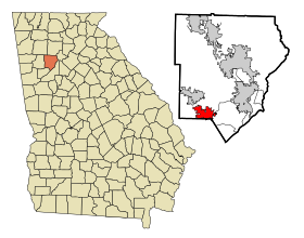 Cobb County Georgia Incorporated and Unincorporated areas Austell Highlighted.svg