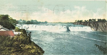 Early hand-colored postcard of the falls