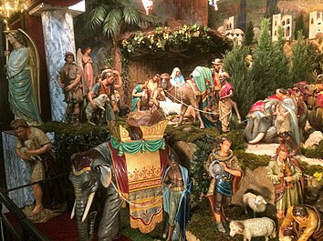 Detalje af nativity scene ved julen 2017