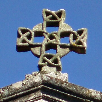 Romanesque cross atop the church of St. Susanna, Santiago de Compostela, Galicia