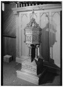 DETAIL OF BAPTISMAL FONT - Christ Episcopal Church and Parish House, 302 West Third Street, South Pittsburg, Marion County, TN HABS TENN,58-SPITBU,1-10.tif