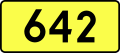 Sign of DW 642 with oficial font Drogowskaz and adequate dimensions.