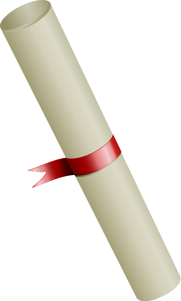 rolled paper with ribbon