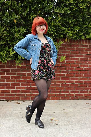 File:Denim Jacket, Floral Print Target Playsuit, Black Tights, and Cutout  Flats (17150359062).jpg - Wikimedia Commons