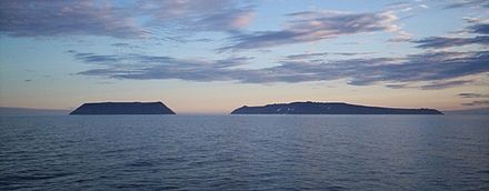 Diomede Islands, Big Diomede on the right