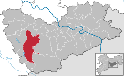 Läget för kommunen Dippoldiswalde i Landkreis Sächsische Schweiz-Osterzgebirge