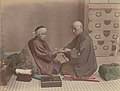 Image 2A doctor checks a patient's pulse in Meiji-era Japan. (from History of medicine)