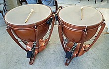 "Ritual" features the group playing percussion and timpani (pictured), which they recreated on stage Drums in Keuruu church.jpg