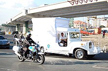 Security simulation of papal convoy on Andrews Avenue near the Villamor Air Base Dry Run Papal Visit 2015.jpg