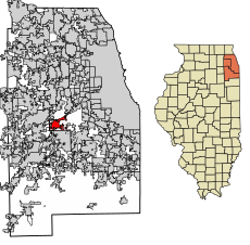 DuPage County Illinois Incorporated and Unincorporated areas Lemont Highlighted.svg