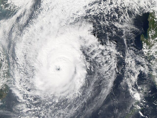 Typhoon Durian at its secondary peak intensity on December 3.