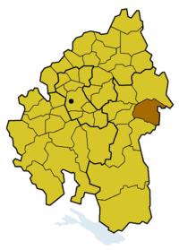 Location of the church district Heidenheim within the Evang.  Regional Church in Württemberg