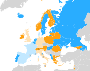 Results of the semi-final allocation draw
Participating countries in the first semi-final
Pre-qualified for the final but also voting in the first semi-final
Participating countries in the second semi-final
Pre-qualified for the final but also voting in the second semi-final ESC 2014 Semi-Finals 2.svg