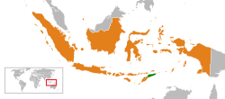 Map indicating locations of East Timor and Indonesia