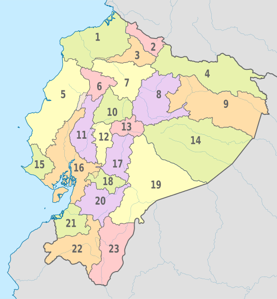 File:Ecuador, administrative divisions - Nmbrs - colored (-Galapagos).svg