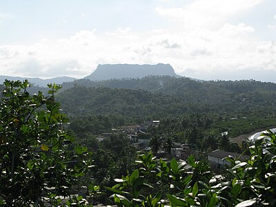 El Yunque, an anvil-shaped mountain, surrounded by rainforests