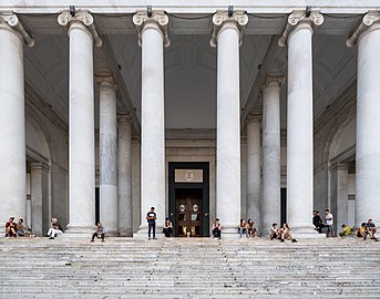 Entrance of the San Francesco di Paola Basilica, Naples, Italy