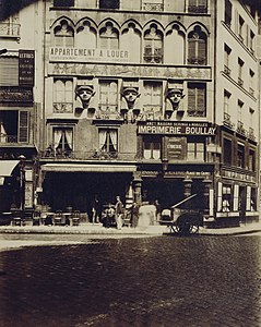 Maison de style néo-égyptien sur la place du Caire, 1903 (photo d'Eugène Atget)