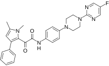 Chemical structure of the orotomide F901318 F901318.svg