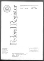 Thumbnail for File:Federal Register 2000-12-07- Vol 65 Iss 236 (IA sim federal-register-find 2000-12-07 65 236).pdf