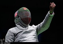 Fencing at the 2016 Summer Olympics – Men's sabre (Iranian Mojtaba Abedini) 26.jpg