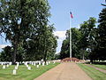 Flagpole at the center of Culpeper National Cemetery