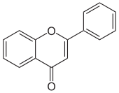 Molecular structure of the flavone backbone (2-phenyl-1,4-benzopyrone) Flavon.svg