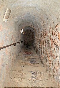 Staircase to the "Galerie de contrescarpe" Fort Libéria France