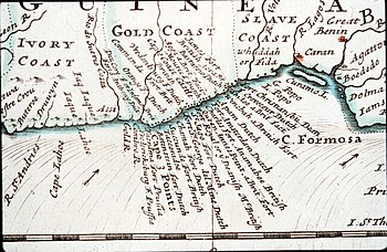 Historic map of the Gold Coast (ca. 1700)