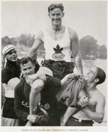 Frances Amyot after winning Canadian Canoe race at 1936 Olympics.png