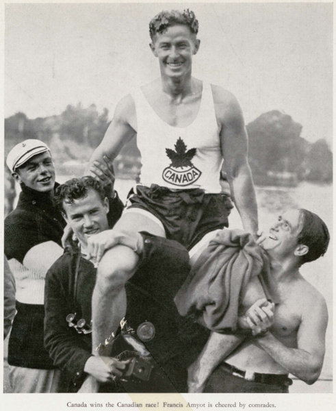 File:Frances Amyot after winning Canadian Canoe race at 1936 Olympics.png