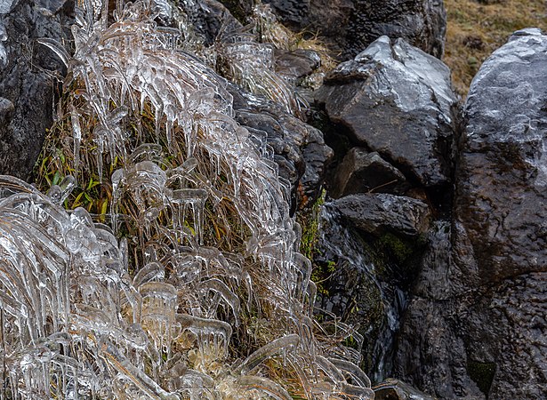 Frozen Waterfall in the Doubtful Range, New Zealand