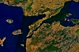De ligging van het schiereiland Gallipoli