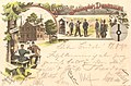 „Gruß vom Schießplatz Dornhalde“, Garnisonsschützenhauses in Stuttgart-de:Degerloch, Ansichtskarte von 1897. Lithographische Anstalt Herrmann Stuttgart