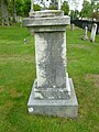 Gravestone of George, Bathsheba and Narcissus Williams family. Shown is the side of Bathsheba Williams, who died on September 11, 1847 at age 72. Also listed on this side is Enoch Williams, who died on August 6, 1846 at age 62; and his wife, Hannah, who died on May 26, 1830 at age 44. Located at King and Williams Cemetery, immediately north of the intersection of South Street East and Pine Street Lane, Raynham, Massachusetts.