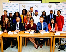 Gideon Olanrewaju, founder of Aid for Rural Education Access Initiative (AREAi), alongside nine other young changemakers meeting with Prince Harry and Megan Markle of the British Royal Family, to discuss innovative ideas for girls education across the world in 2019. Gideon Olanrewaju 119.jpg