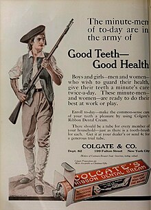 1913 magazine ad of Colgate toothpaste Good Teeth Good Health, Colgate's Ribbon Dental Cream, 1913.jpg